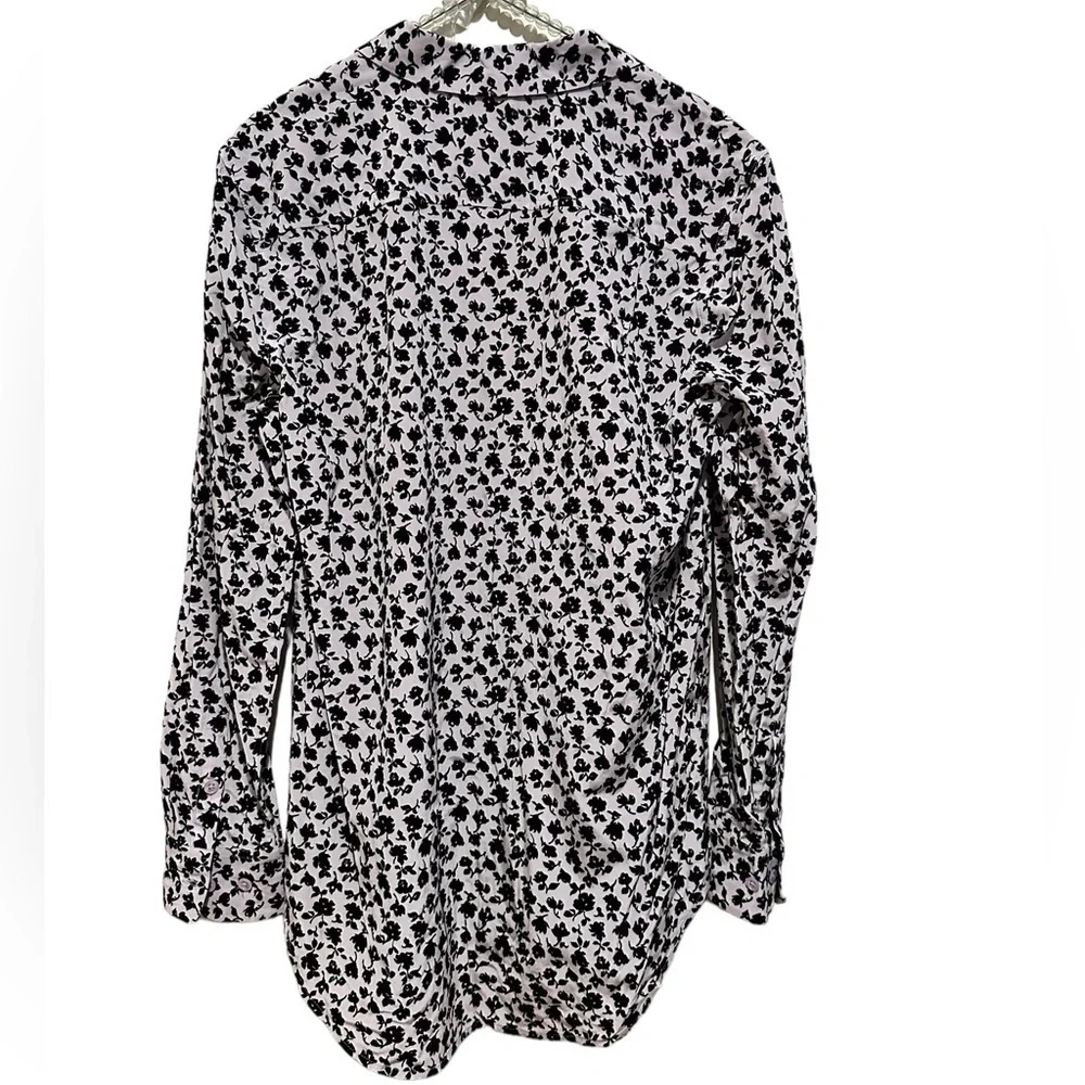 EQUIPMENT ADALYN SILK FLORAL BLACK PINK PRINT BUTTON DOWN BLOUSE TOP S
